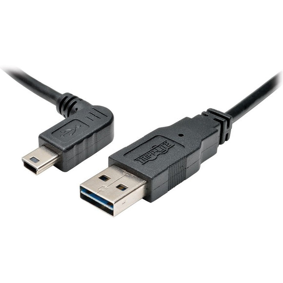 Tripp Lite 6ft USB 2.0 High Speed Cable Reversible A to Left Angle 5Pin Mini B M/M