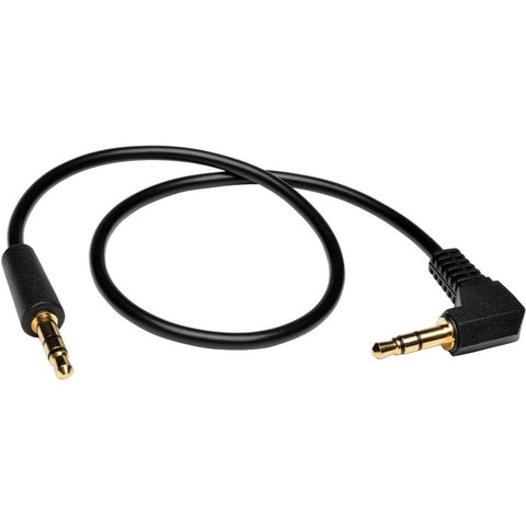 Tripp Lite 3ft Mini Stereo Audio Cable with One Right Angle plug 3.5mm M/M 3"