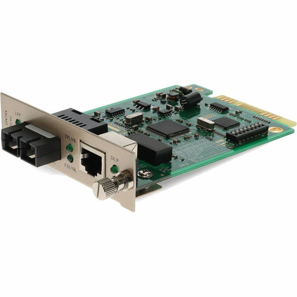 AddOn 10/100Base-TX(RJ-45) to 100Base-LX(SC) SMF 1310nm 20km Media Converter Card for our rack or Standalone Systems