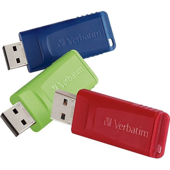8GB Store 'n' Go® USB Flash Drive - 3pk - Red, Green, Blue