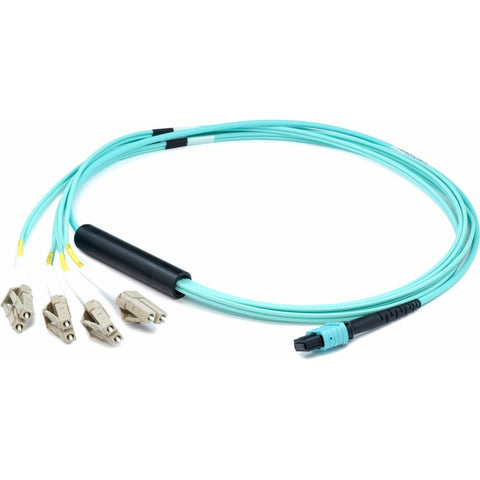 AddOn 3m MPO (Female) to 8xLC (Male) 8-Strand Aqua OM3 Fiber Fanout Cable