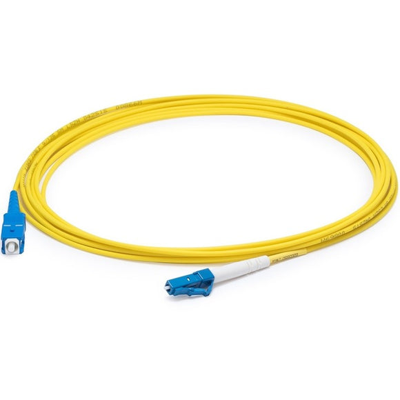 AddOn 1m LC (Male) to SC (Male) Yellow OS2 Simplex Fiber OFNR (Riser-Rated) Patch Cable