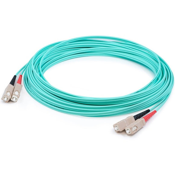 AddOn 10m SC (Male) to SC (Male) Aqua OM3 Duplex Fiber OFNR (Riser-Rated) Patch Cable