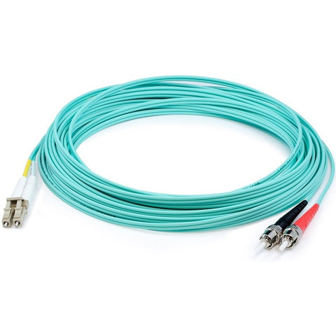 AddOn 10m LC (Male) to ST (Male) Aqua OM4 Duplex Fiber OFNR (Riser-Rated) Patch Cable