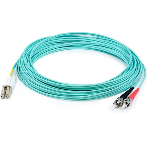 AddOn 15m LC (Male) to ST (Male) Aqua OM4 Duplex Fiber OFNR (Riser-Rated) Patch Cable
