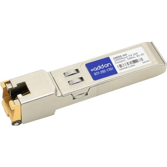 AddOn Extreme Networks 10050 Compatible TAA Compliant 10/100/1000Base-TX SFP Transceiver (Copper, 100m, RJ-45)