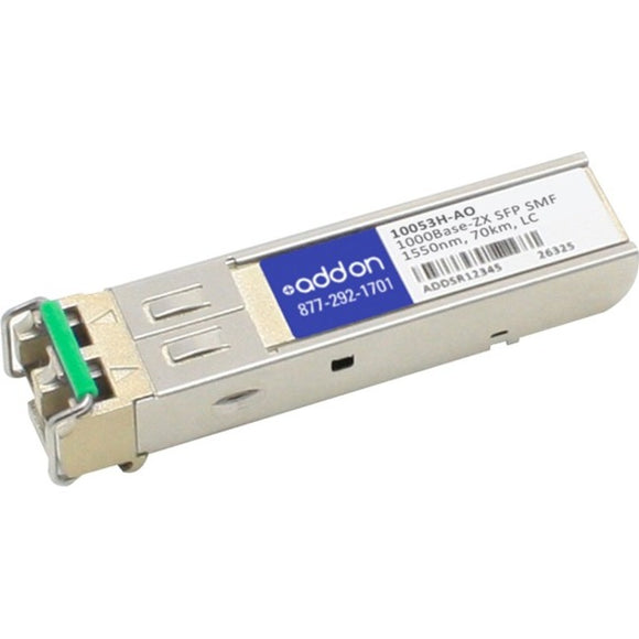 AddOn Extreme Networks 10053H Compatible TAA Compliant 1000Base-ZX SFP Transceiver (SMF, 1550nm, 70km, LC, Rugged)