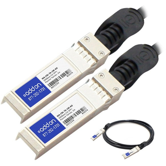AddOn Cisco Meraki MA-CBL-TA-1M Compatible TAA Compliant 10GBase-CU SFP+ to SFP+ Direct Attach Cable (Passive Twinax, 1m)