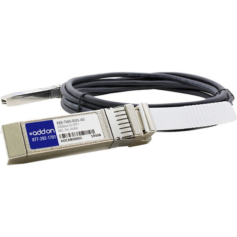 Brocade (Formerly) XBR-TWX-0501 Compatible TAA Compliant 10GBase-CU SFP+ to SFP+ Direct Attach Cable (Active Twinax, 5m)