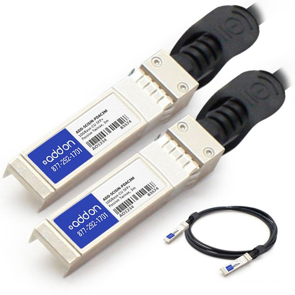 AddOn Cisco SFP-H10GB-CU3M to Intel XDACBL3M Compatible TAA Compliant 10GBase-CU SFP+ to SFP+ Direct Attach Cable (Passive Twinax, 3m)