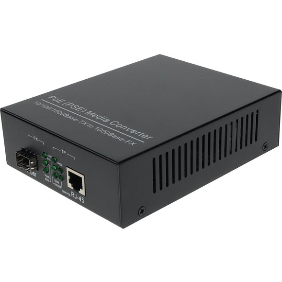 AddOn 10/100/1000Base-TX(RJ-45) to Open SFP Port POE Media Converter