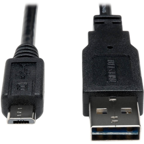 Tripp Lite 1ft USB 2.0 High Speed Cable 28/24AWG Reversible A to 5Pin Micro B M/M