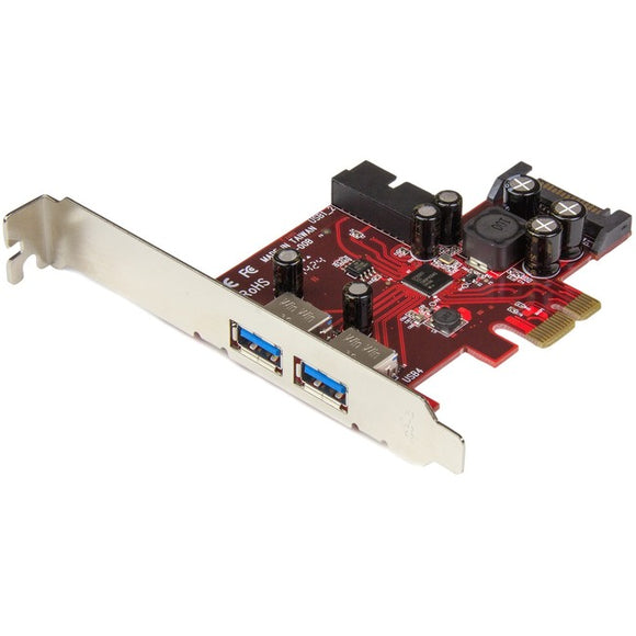 StarTech.com 4 Port PCI Express USB 3.0 Card - 2 External & 2 Internal - SATA Power