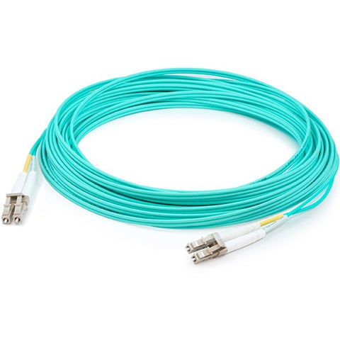 AddOn 0.5m HP AJ833A Compatible LC (Male) to LC (Male) Aqua OM3 Duplex Fiber OFNR (Riser-Rated) Patch Cable
