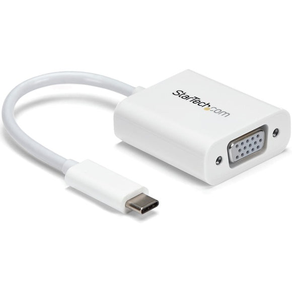 StarTech.com USB-C to VGA Adapter - White - Thunderbolt 3 Compatible - USB C Adapter - USB Type C to VGA Dongle Converter