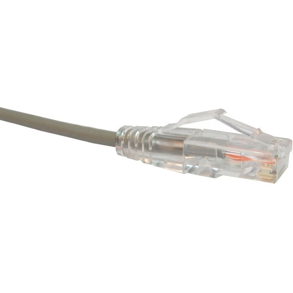 Unirise Clearfit Slim Cat6 Patch Cable, Snagless, Gray, 1ft