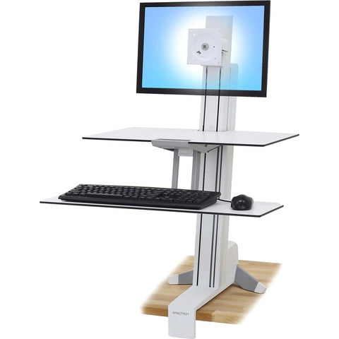 Ergotron WorkFit-S, Single LD with Worksurface+ (White)
