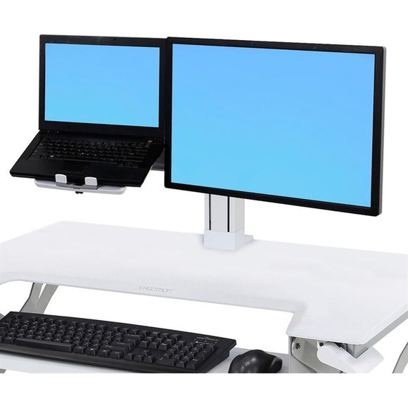 Ergotron WorkFit Desk Mount for LCD Monitor, Notebook - White