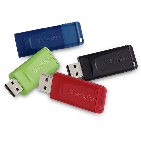 16GB Store 'n' Go® USB Flash Drive - 4pk - Red, Green, Blue, Black