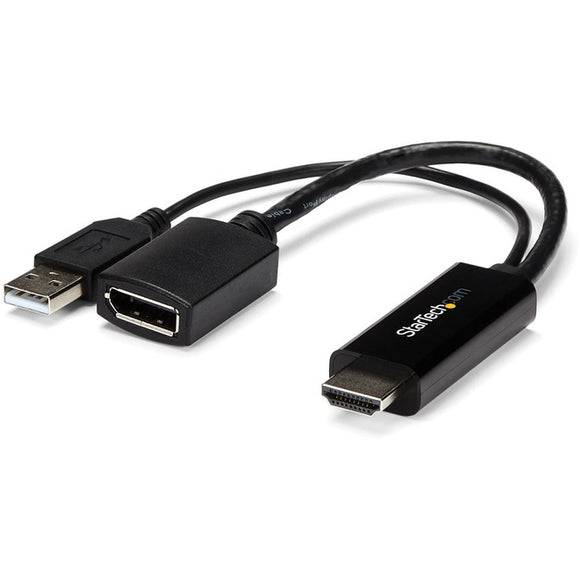 StarTech.com HDMI to DisplayPort Adapter - 4K 30Hz - HDMI to DisplayPort Converter - Compact HDMI to DP Adapter - USB-Powered