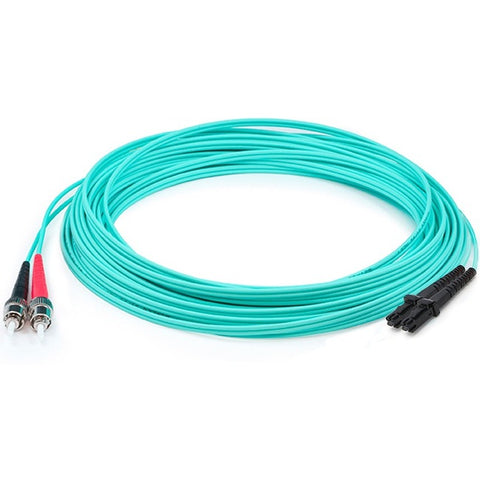AddOn 3m MT-RJ (Male) to ST (Male) Aqua OM3 Duplex Fiber OFNR (Riser-Rated) Patch Cable