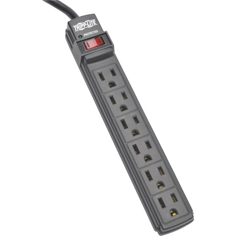 Tripp Lite Power Strip 6-Outlet 5-15R AC 6ft Cord 5-15P Black Housing 120V