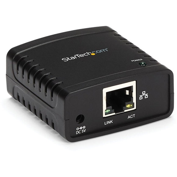 StarTech.com 10/100Mbps Ethernet to USB 2.0 Network LPR Print Server - USB Print Server with 10Base-T/100Base-TX Auto-sensing