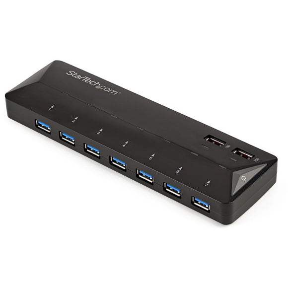 StarTech.com 7-Port USB 3.0 Hub plus Dedicated Charging Ports - 2 x 2.4A Ports - Desktop USB Hub and Fast-Charging Station