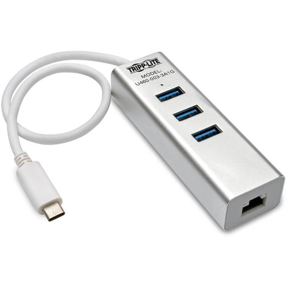 Tripp Lite 3-Port Portable USB 3.1 Gen 1 USB-C Gigabit Ethernet Adapter