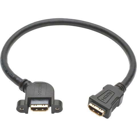 Tripp Lite 1ft High Speed HDMI Cable with Etherenet Digital Video / Audio Panel Mount F/F 1'