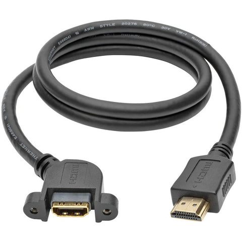 Tripp Lite 3ft High Speed HDMI Cable with Ethernet Digital Video / Audio Panel Mount M/F 3'