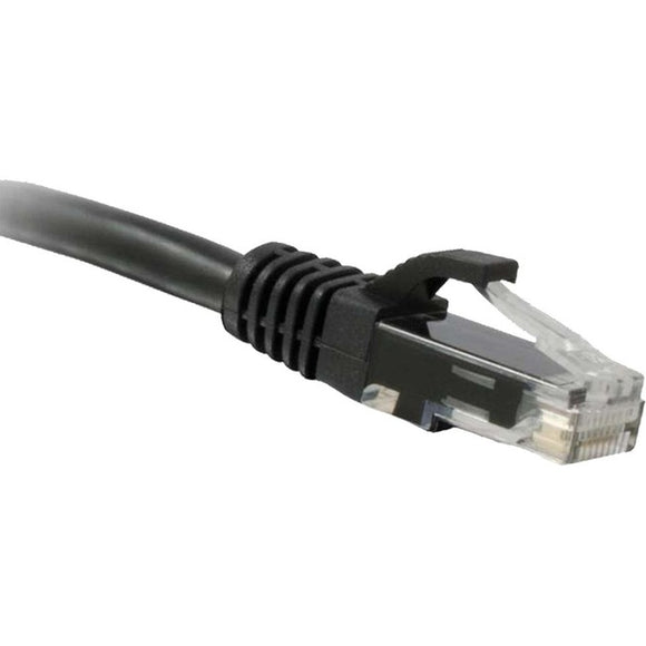 ENET Cat5e Black 1 Foot Patch Cable with Snagless Molded Boot (UTP) High-Quality Network Patch Cable RJ45 to RJ45 - 1Ft