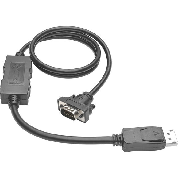 Tripp Lite 3ft DisplayPort to VGA Adapter Active Converter Cable Latches DP to HD15 DPort 1.2 M/M