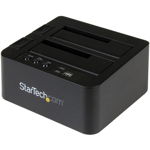 StarTech.com Standalone Hard Drive Duplicator, Dual Bay HDD/SSD Cloner/Copier, USB 3.1 to SATA III HDD/SSD Docking Station, Disk Cloner