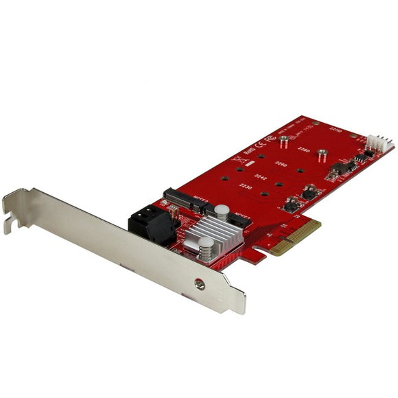 StarTech.com 2x M.2 NGFF SSD RAID Controller Card plus 2x SATA III Ports - PCIe - Two Slot PCI Express M.2 RAID Card plus Two SATA Ports