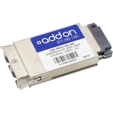 AddOn McAfee 130-0031-00 Compatible TAA Compliant 1000Base-LX GBIC Transceiver (SMF, 1310nm, 10km, SC)