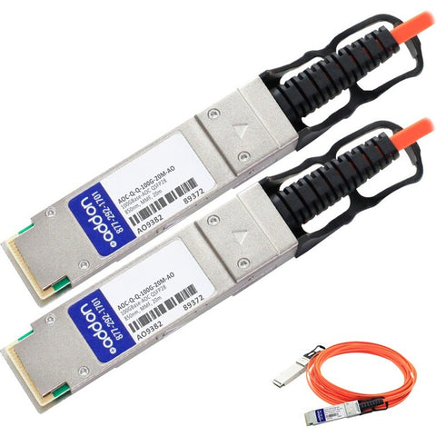 AddOn Arista Networks AOC-Q-Q-100G-20M Compatible TAA Compliant 100GBase-AOC QSFP28 to QSFP28 Direct Attach Cable (850nm, MMF, 20m)