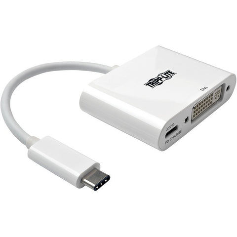 Tripp Lite USB C to DVI Video Adapter Converter w/ USB-C PD Charging, USB Type C to DVI, USB-C to DVI, USB Type-C to DVI