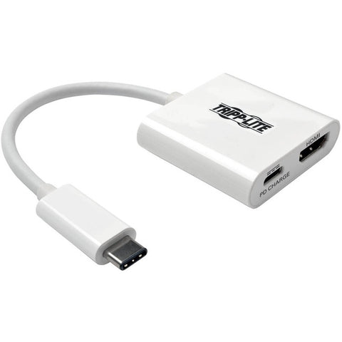 Tripp Lite USB C to HDMI Video Adapter Converter 4Kx2K w/ USB-C PD Charging Port, USB-C to HDMI, USB Type-C to HDMI, USB Type C to HDMI 6in