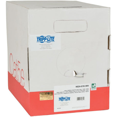Tripp Lite 1000ft Cat5 / Cat5e Bulk Cable Solid CMP Plenum PVC White 1000'