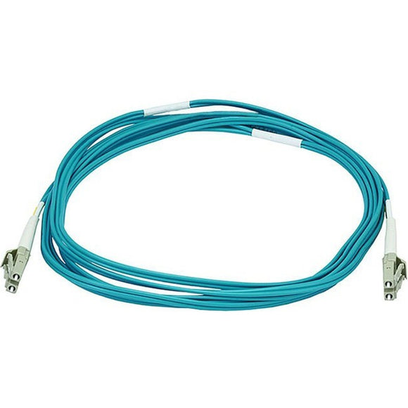 Monoprice 10Gb Fiber Optic Cable, LC/LC, Multi Mode, Duplex - 3 Meter (50/125 Type) - Aqua
