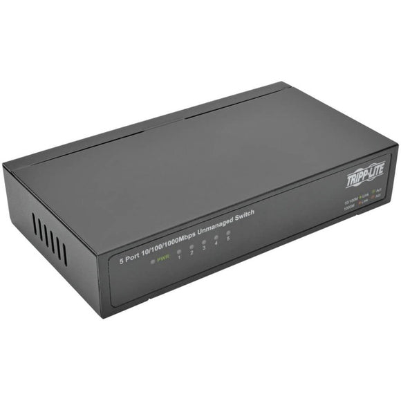 Tripp Lite 5-Port Gigabit Ethernet Switch Desktop Metal Unmanaged Switch 10/100/1000 Mbps