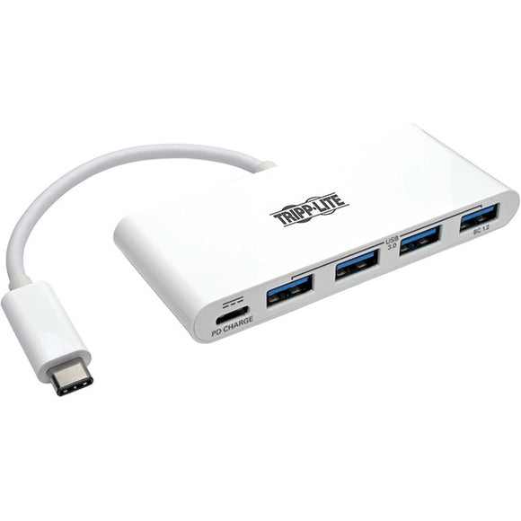 Tripp Lite 4-Port USB 3.1 Gen 1 Portable Hub, USB-C to (x4) USB-A, with USB-C Charging Port
