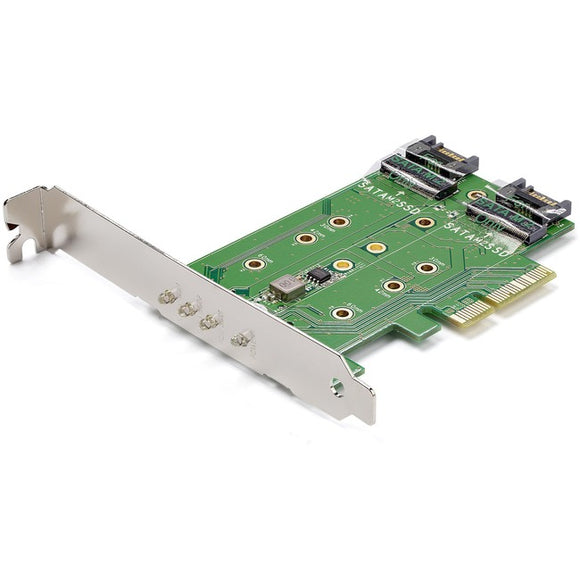 StarTech.com M.2 Adapter - 3 Port - 1 x PCIe (NVMe) M.2 - 2 x SATA III M.2 - SSD PCIE M.2 Adapter - M2 SSD - PCI Express SSD