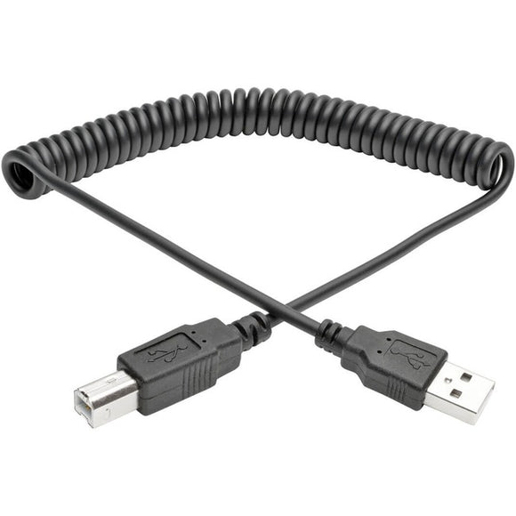Tripp Lite 6ft Hi-Speed USB 2.0 to USB B Cable Coiled USB A-B M/M 6'