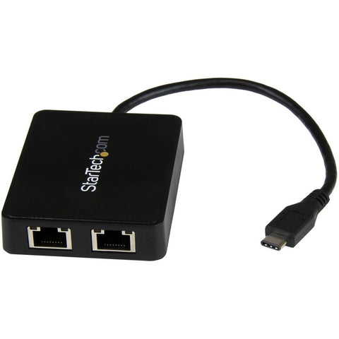 StarTech.com USB C to Dual Gigabit Ethernet Adapter with USB 3.0 (Type-A) Port - USB Type-C Gigabit Network Adapter