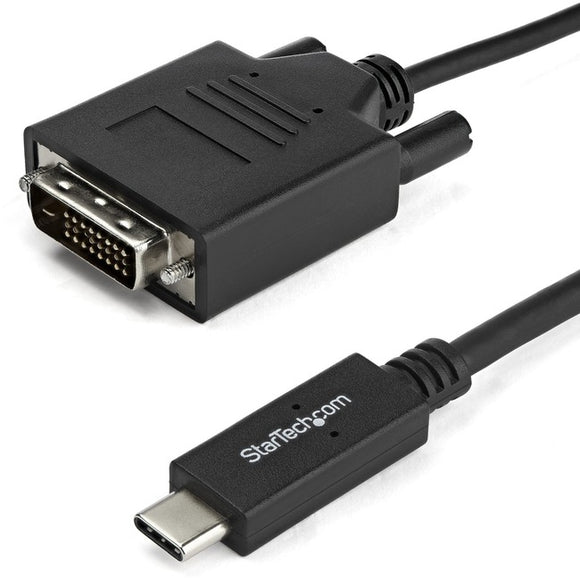 StarTech.com 6.6 ft / 2 m USB-C to DVI Cable - USB Type-C Video Adapter Cable - 1920 x 1200 - Black