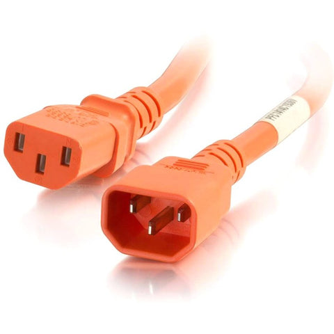C2G 2ft 18AWG Power Cord (IEC320C14 to IEC320C13) - Orange
