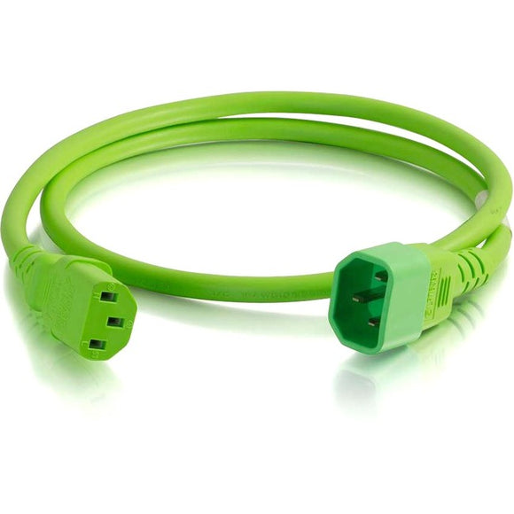 C2G 2ft 18AWG Power Cord (IEC320C14 to IEC320C13) - Green