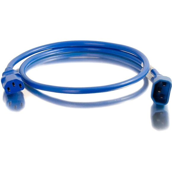 C2G 3ft 14AWG Power Cord (IEC320C14 to IEC320C13) - Blue